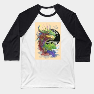 Green Dragon, Black Moon Baseball T-Shirt